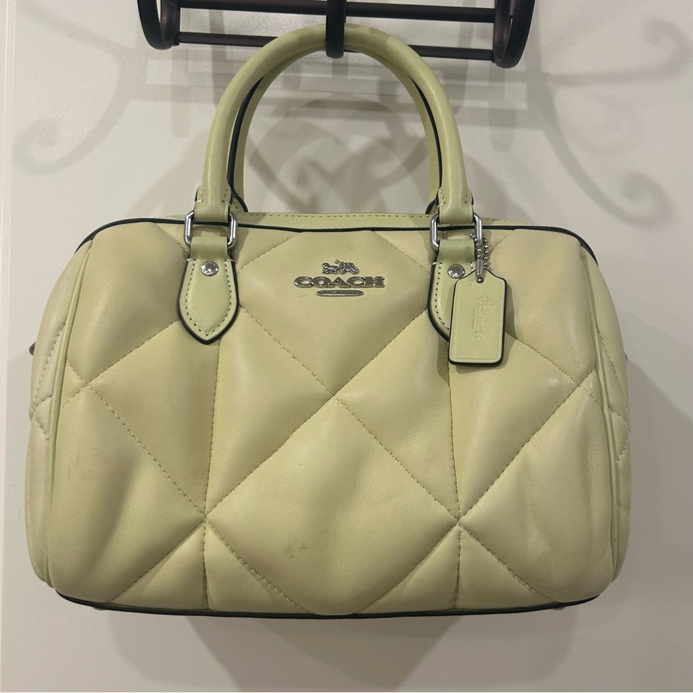 COACH CJ610 Rowan Satchel Puffy Diamond Quilting  Napa Smooth Leather